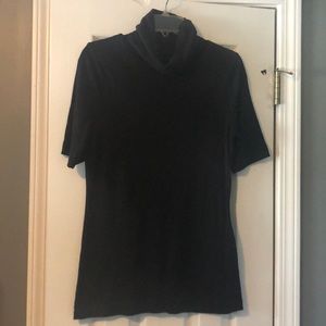 Women's black short sleeve turtleneck